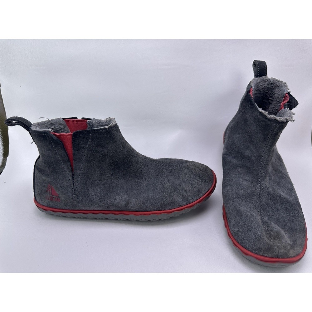 LL Bean Women's Mountain Slippers Gray Suede‎ Ankle Boots Size 7 M